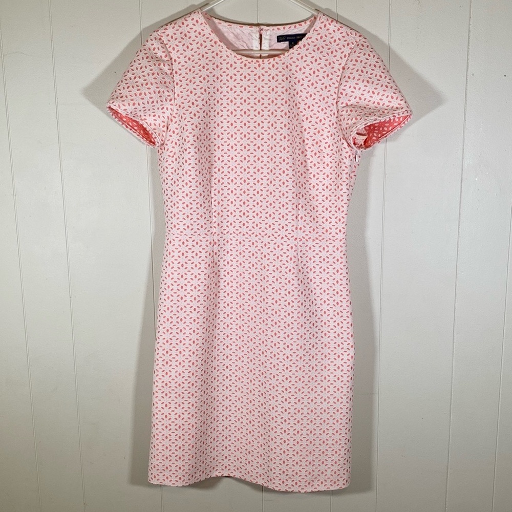 Brooks Brothers Pink and White Floral Midi Dress